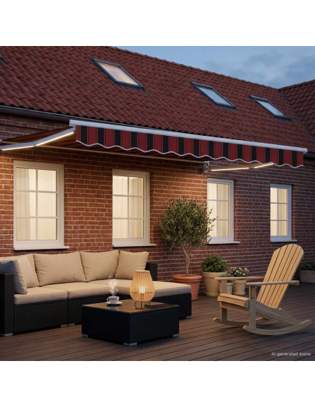 Tenda retrattile manuale con LED 2,5 x 2 m