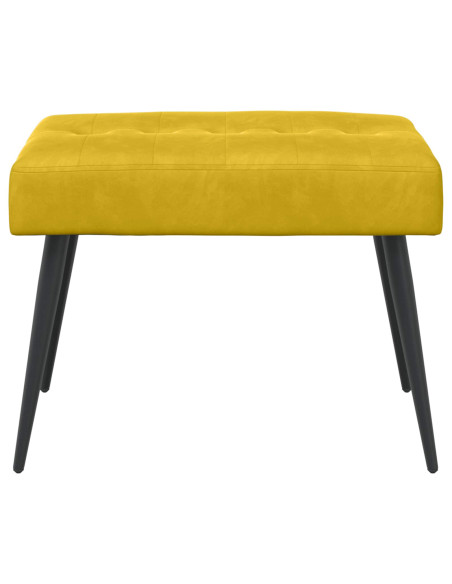 Panchina con bottoni imbottiti Giallo 60 x 40 x 45 cm Velluto