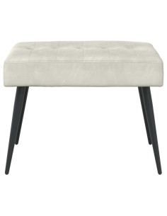 Panchina con bottoni imbottiti Crema 60 x 40 x 45 cm Velluto 2