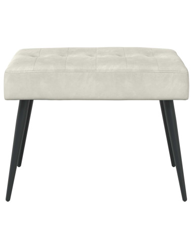 Panchina con bottoni imbottiti Crema 60 x 40 x 45 cm Velluto