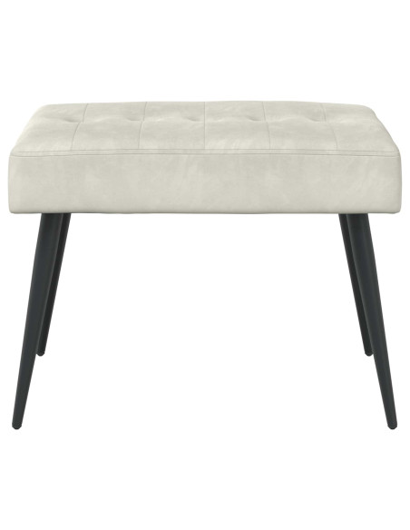 Panchina con bottoni imbottiti Crema 60 x 40 x 45 cm Velluto