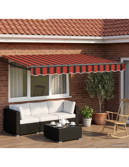 Tenda retrattile manuale con LED 2,5 x 2 m