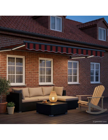 Tenda retrattile manuale con LED 2,5 x 2 m