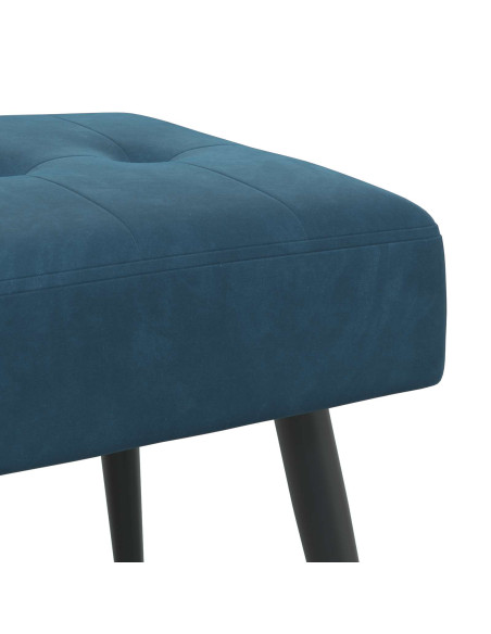 Panchina con bottoni imbottiti Blu 60 x 40 x 45 cm Velluto