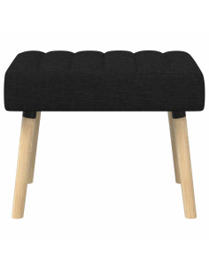Panchina trapuntata a canale Nero 60 x 40 x 45 cm Tessuto 2