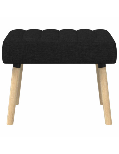 Panchina trapuntata a canale Nero 60 x 40 x 45 cm Tessuto