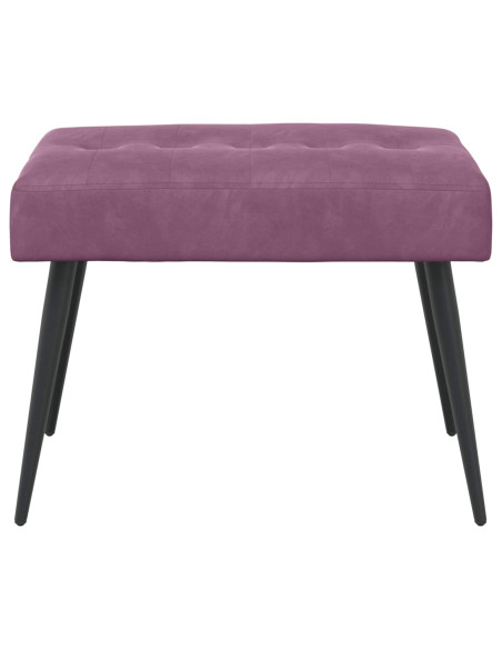 Panchina con bottoni imbottiti Viola 60 x 40 x 45 cm Velluto