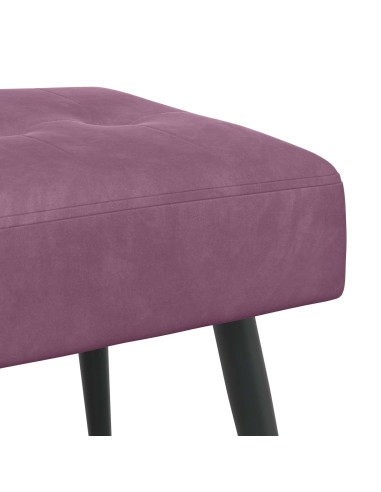 Panchina con bottoni imbottiti Viola 60 x 40 x 45 cm Velluto