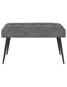Panchina con bottoni imbottiti Grigio Scuro 80 x 40 x 46 cm 2