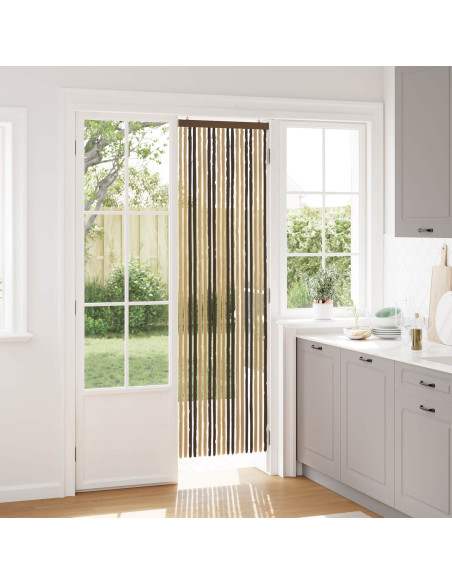Tenda per insetti in chenille Marrone Scuro e Beige 56 x 200 cm
