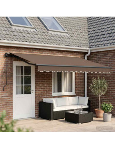 Tenda retrattile Tortora 450 × 350 cm Poliestere e Alluminio