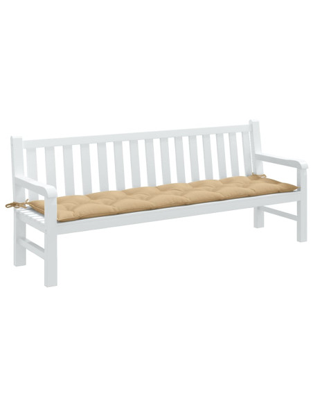 Cuscino per Panca da Giardino Beige Mélange 200x50x7 cm Tessuto