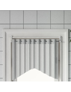 Binari per Tende 2 pz Bianco e Argento 40-60 cm Alluminio
