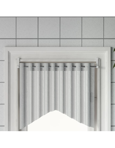 Binari per Tende 2 pz Bianco e Argento 40-60 cm Alluminio