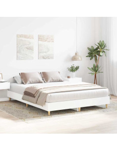 Struttura del letto 2 pcs Bianco 152 x 203 cm Legno multistrato