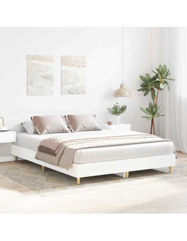 Struttura del letto 2 pcs Bianco 152 x 203 cm Legno multistrato
