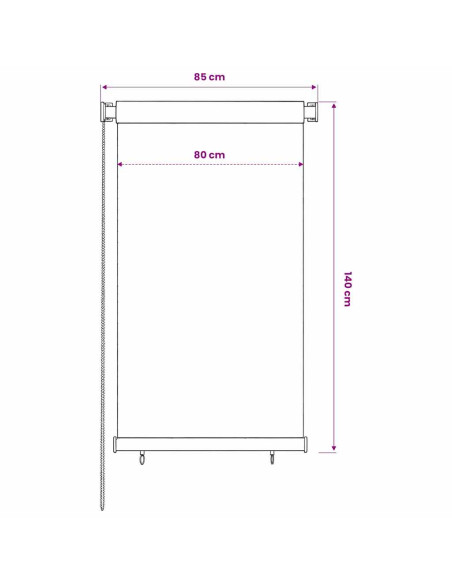 Tenda a Rullo per Esterni 80x140 cm Verde Scuro HDPE