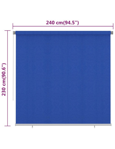 Tenda a Rullo per Esterni 240x230 cm Blu HDPE