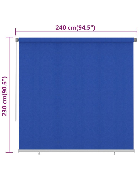Tenda a Rullo per Esterni 240x230 cm Blu HDPE