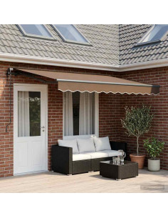 Tenda retrattile Tortora 600 × 300 cm Tessuto e Alluminio