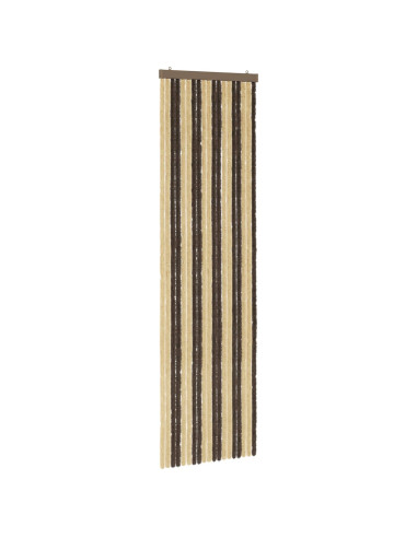 Tenda per insetti in chenille Marrone Scuro e Beige 56 x 200 cm