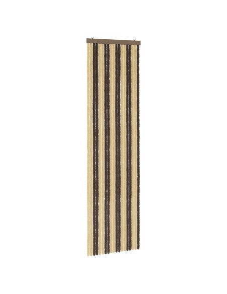 Tenda per insetti in chenille Marrone Scuro e Beige 56 x 200 cm
