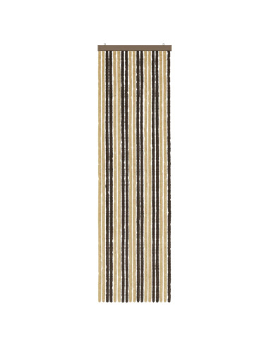 Tenda per insetti in chenille Marrone Scuro e Beige 56 x 200 cm