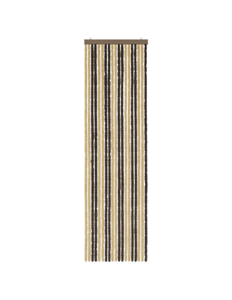 Tenda per insetti in chenille Marrone Scuro e Beige 56 x 200 cm