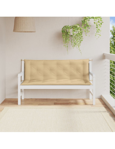 Cuscini Panca Giardino 2pz Beige Mélange 150x50x7 cm Tessuto