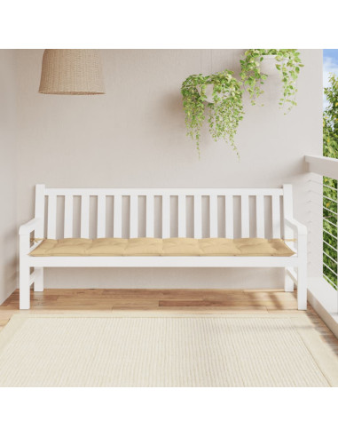 Cuscino per Panca da Giardino Beige Mélange 200x50x7 cm Tessuto