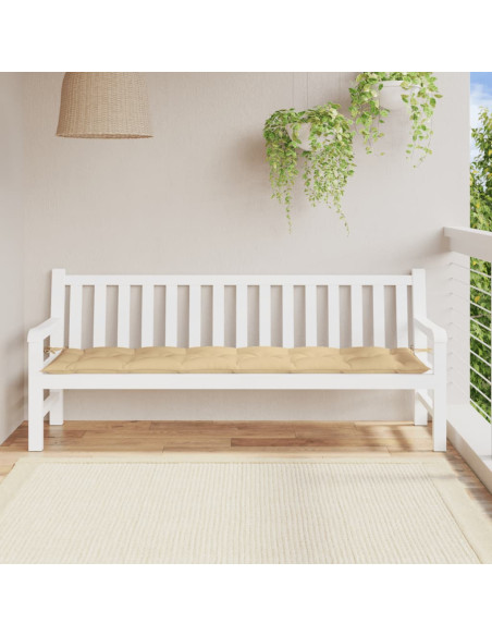 Cuscino per Panca da Giardino Beige Mélange 200x50x7 cm Tessuto