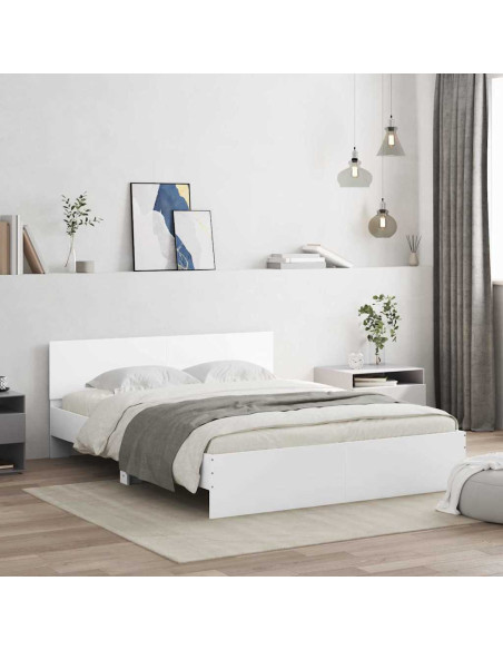 Struttura del letto Bianco 152 x 203 cm Legno multistrato