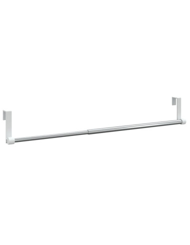 Binari per Tende 2 pz Bianco e Argento 40-60 cm Alluminio