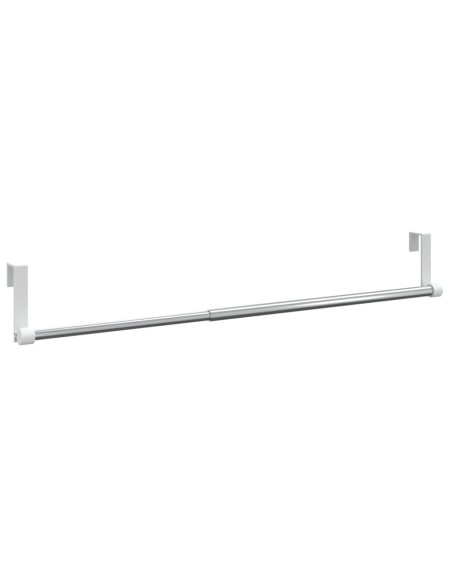 Binari per Tende 2 pz Bianco e Argento 40-60 cm Alluminio
