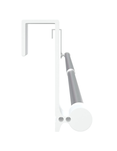 Binari per Tende 2 pz Bianco e Argento 40-60 cm Alluminio