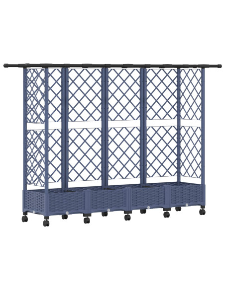 Letto Rialzato con Griglia e Tetto Grigio 202,5 x 40 x 127 cm