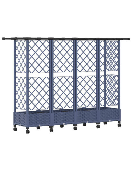 Letto Rialzato con Griglia e Tetto Grigio 202,5 x 40 x 127 cm