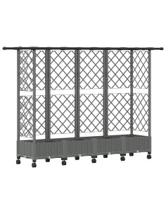 Letto Rialzato con Griglia e Tetto Grigio Chiaro PP 2