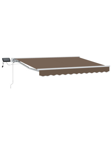 Cornice per Tenda Manuale con LED Tortora 4,5 × 3,5 m