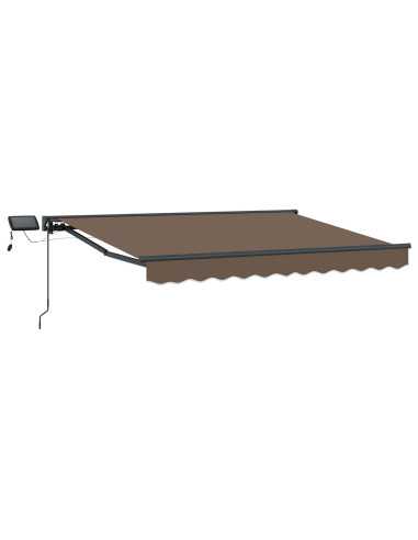 Cornice per Tenda Manuale con LED Tortora 4,5 × 3,5 m