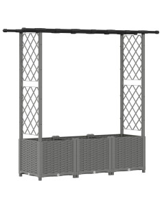 Letto Rialzato con Griglia e Tetto Grigio Chiaro PP 2