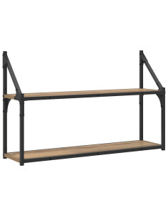 Scaffale da parete A parete Rovere artigianale 80 x 21 x 51 cm 2