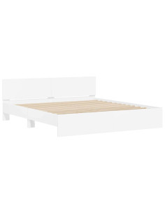 Struttura del letto Bianco 137 x 190 cm Legno multistrato 2