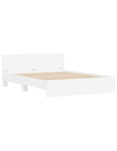 Struttura del letto Bianco 152 x 203 cm Legno multistrato 2