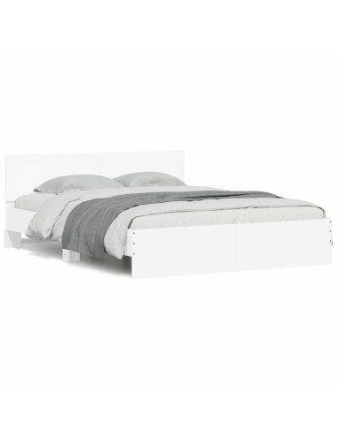 Struttura del letto Bianco 152 x 203 cm Legno multistrato