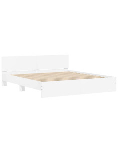 Struttura del letto 2 pcs Bianco 193 x 203 cm Legno multistrato 2