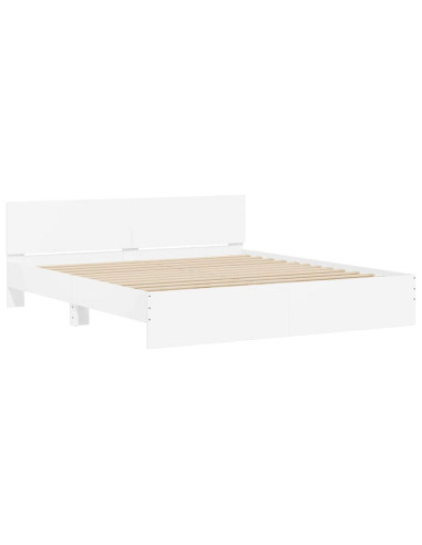 Struttura del letto 2 pcs Bianco 193 x 203 cm Legno multistrato