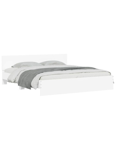 Struttura del letto 2 pcs Bianco 193 x 203 cm Legno multistrato