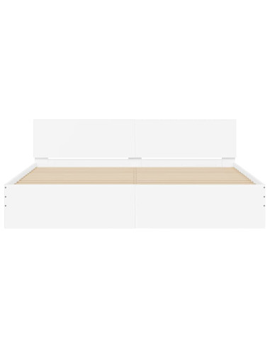 Struttura del letto 2 pcs Bianco 193 x 203 cm Legno multistrato