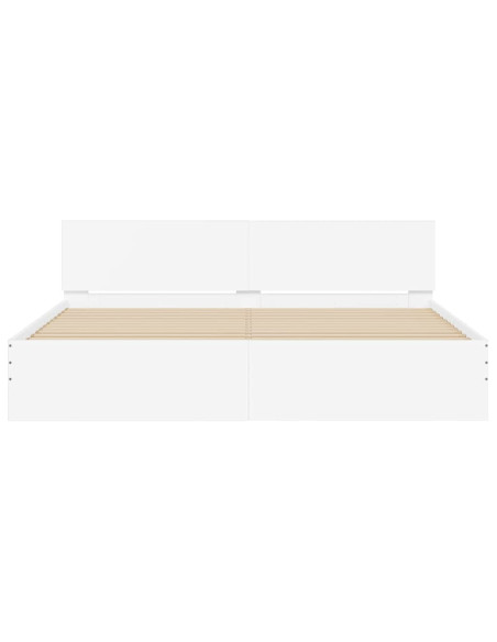 Struttura del letto 2 pcs Bianco 193 x 203 cm Legno multistrato